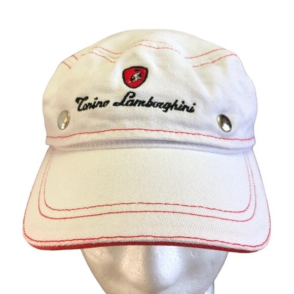 Lamborghini White and Red Sporty Hat - Picture 4 of 9